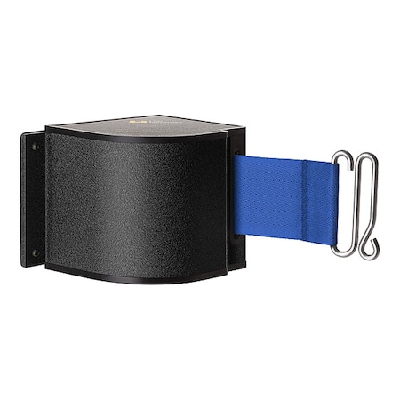 Warehouse Quick Mount Retractable Belt Barrier, Black, 18 ft Length, No Legend, Wrinkle MPN:50-3016M/WB/18/BL
