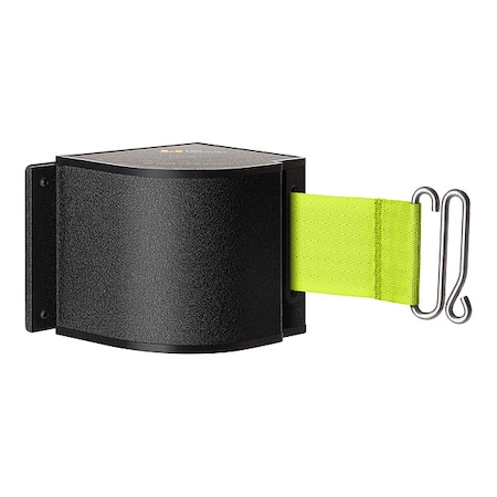 Warehouse Quick Mount Retractable Belt Barrier, Black, 18 ft Length, No Legend, Wrinkle MPN:50-3016M/WB/18/FY