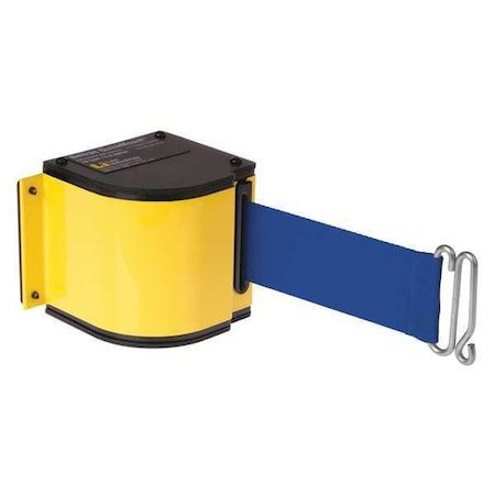 Warehouse Quick Mount Retractable Belt Barrier, Yellow, 18 ft Length, No Legend, Powder Coated MPN:50-3016M/YL/18/BL