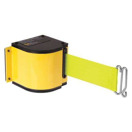 Warehouse Quick Mount Retractable Belt Barrier, Yellow, 18 ft Length, No Legend, Powder Coated MPN:50-3016M/YL/18/FY