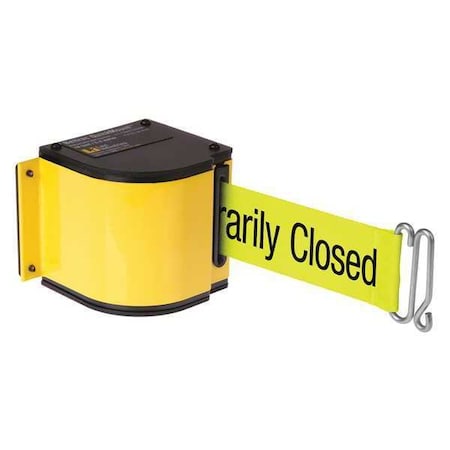 Warehouse Quick Mount Retractable Belt Barrier, Yellow, 18 ft Length, Powder Coated MPN:50-3016M/YL/18/FY/S7