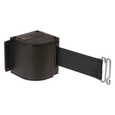 Warehouse Adjustable Quick Mount Retractable Belt Barrier, Black, 18 ft Length, No Legend, Wrinkle MPN:50-3016U/WB/18/BK