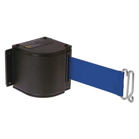 Warehouse Adjustable Quick Mount Retractable Belt Barrier, Black, 18 ft Length, No Legend, Wrinkle MPN:50-3016U/WB/18/BL