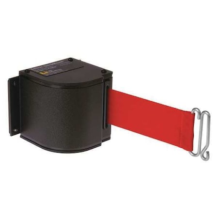 Warehouse Adjustable Quick Mount Retractable Belt Barrier, Black, 18 ft Length, No Legend, Wrinkle MPN:50-3016U/WB/18/RD