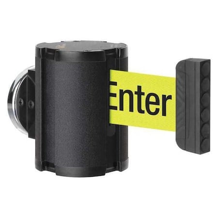 Retractable Belt Barrier, Black, 15 ft Length, Caution Do Not Enter, Textured MPN:50-41300MG/WB/FY/F6