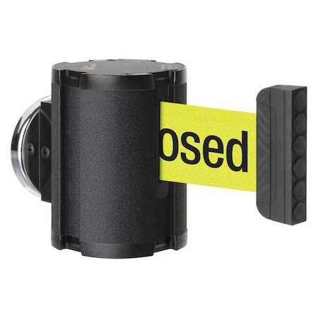 Retractable Belt Barrier, Black, 15 ft Length, Please Do Not Enter - Temporarily Closed, Textured MPN:50-41300MG/WB/FY/F7