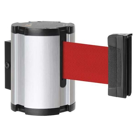 Retractable Belt Barrier, Silver, 15 ft Length, Satin Aluminum MPN:50-41300SA/RD