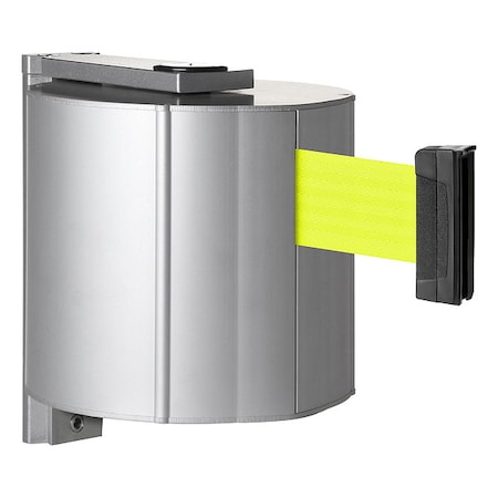 Retractable Belt Barrier, Silver, 65 ft Length, Satin Aluminum MPN:50-5550/SA/FY