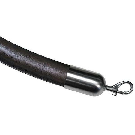 Barrier Rope, Naugahyde, Black, 6 ft. L MPN:ROPE-NAUG-33-06/0-2-SNAP-1S
