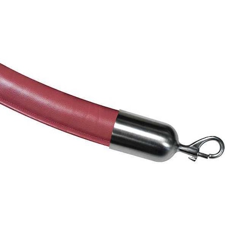 Barrier Rope, Maroon, Naugahyde, 6 ft. L MPN:ROPE-NAUG-43-06/0-2-SNAP-1S