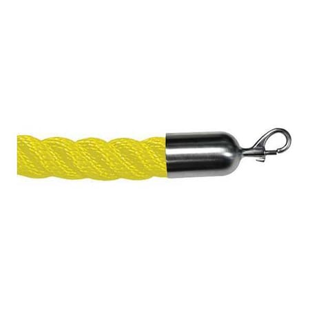 Barrier Rope, Nylon, Yellow, 6 ft.L MPN:ROPE-TWST-35-06/0-2-SNAP-1S