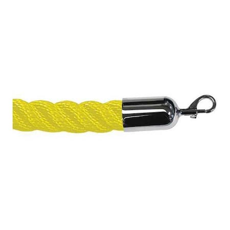 Barrier Rope, 10 ft.L, Plshd Chrm Snap End MPN:ROPE-TWST-35-10/0-2-SNAP-1P