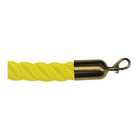 Barrier Rope, Yllw, 10 ft.L, Brass Snap End MPN:ROPE-TWST-35-10/0-2-SNAP-2S