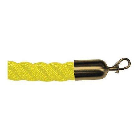 Barrier Rope, Yllw, 12 ft.L, Brass Snap End MPN:ROPE-TWST-35-12/0-2-SNAP-2S