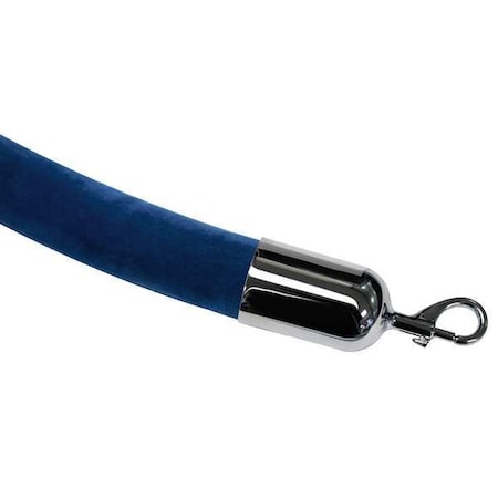 Barrier Rope, 1-1/2 In x 6 ft, Blue MPN:ROPE-VELR-24-06/0-2-SNAP-1P