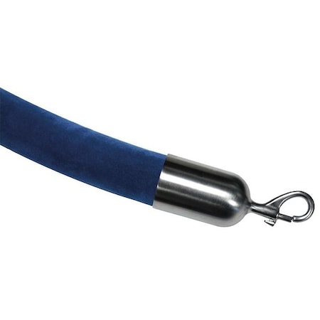 Barrier Rope, Velour, Blue, 6 ft. L MPN:ROPE-VELR-24-06/0-2-SNAP-1S