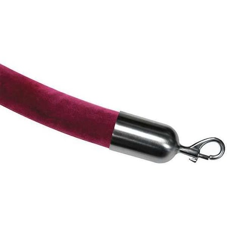 Barrier Rope, Velour, Maroon, 3 ft. L MPN:ROPE-VELR-43-03/0-2-SNAP-1S