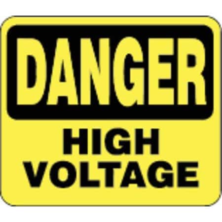 Acrylic Sign, Yellow, Danger High Voltage MPN:SG9-35-1114-250-H
