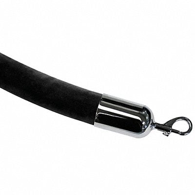 Black Velour Rope 1-1/2 In x 6 ft Black MPN:ROPE-VELR-33-06/0-2-SNAP-1P