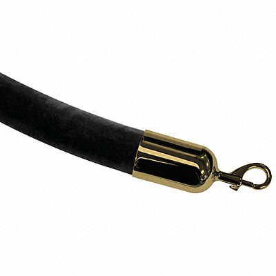 Black Velour Rope 6 ft Black MPN:ROPE-VELR-33-06/0-2-SNAP-2P Black Velour Rope 6 ft Black MPN:ROPE-VELR-33-06/0-2-SNAP-2P