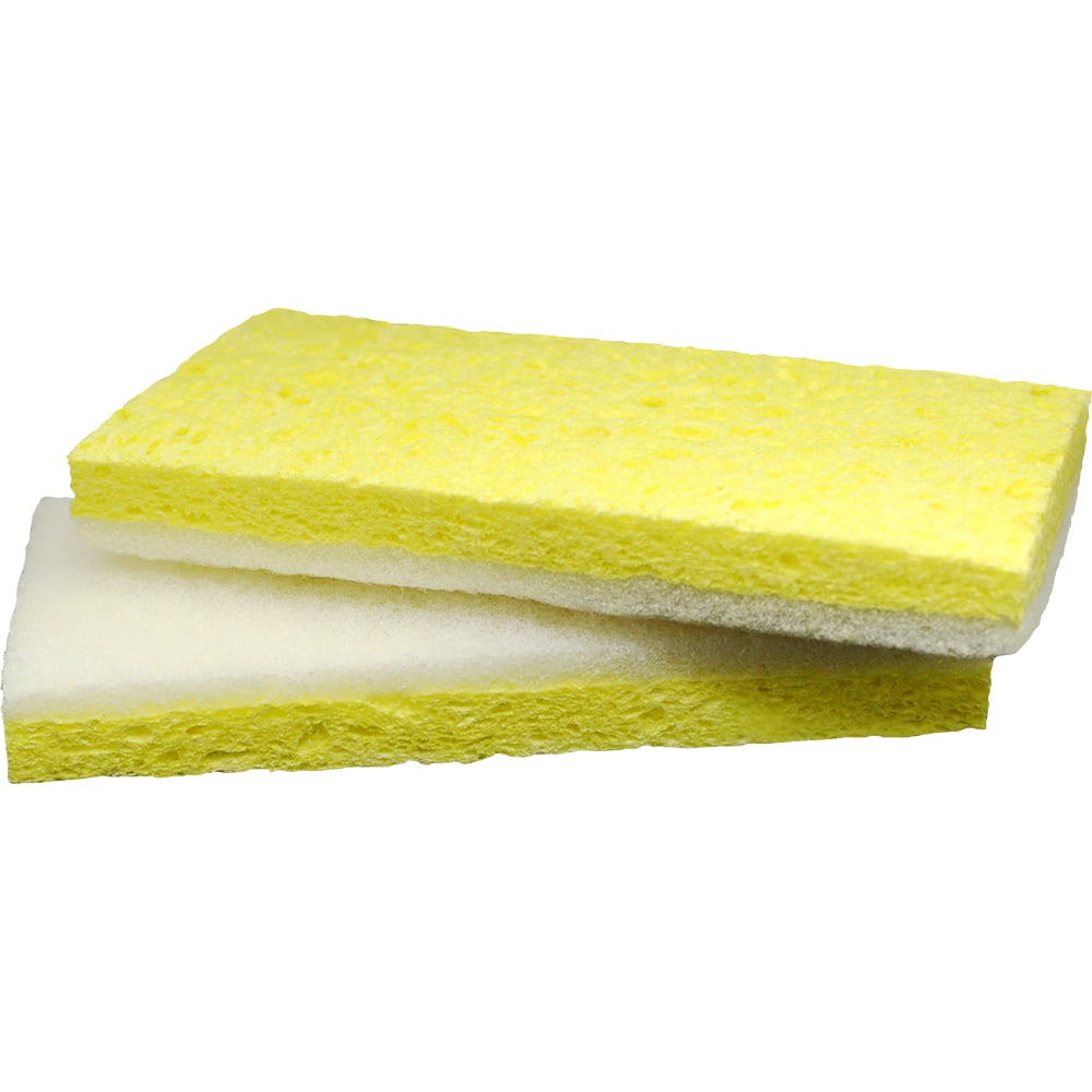 Impact Light-Duty Cellulose Scrubber Sponges, White/Yellow, Pack Of 5 Sponges (Min Order Qty 6) MPN:7129PCT