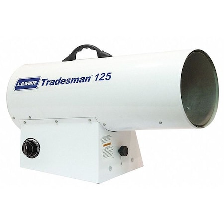 Portable Gas Torpedo Heater, Liquid Propane, Continuous Spark, 70, 000 to 125, 000 BtuH, 25 1/2 in L MPN:Tradesman 125