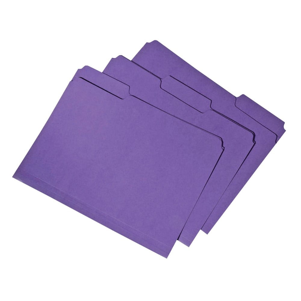 SKILCRAFT File Folders, Purple (AbilityOne 7530-01-566-4133), Box Of 100 MPN:7530-01-566-4133