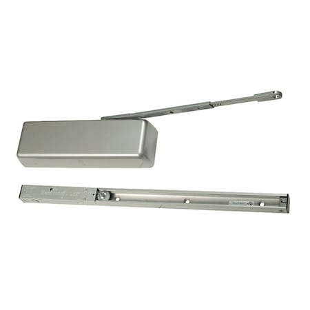 Grade 1 Surface Door Closer, Slide Track Arm Double Egress with Hold, Aluminum Painted, Right-Handed MPN:4040SE-DE 24V RH AL