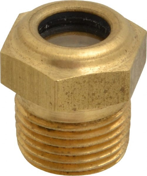 7/16 in Sight Diam, 3/8 in Thread, 0.88 in OAL, Low Pressure Pipe Thread Lube Sight with Reflector Sight Glass & Flow Sight MPN:LSP151-03-01 7/16 in Sight Diam, 3/8 in Thread, 0.88 in OAL, Low Pressure Pipe Thread Lube Sight with Reflector Sight Glass & Flow Sight MPN:LSP151-03-01