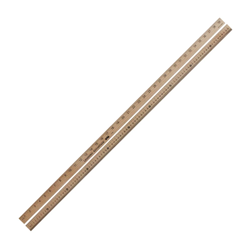 Learning Advantage Reverse Calibrated Wood Meter Sticks, 38 3/8in, Black/Tan, Pack Of 6 MPN:CTU7605-6