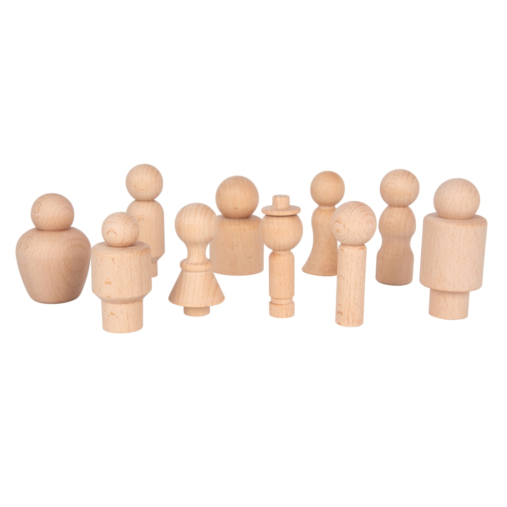 TickiT Wooden Community Figures, Natural, Set Of 10 Figures MPN:CTU74009
