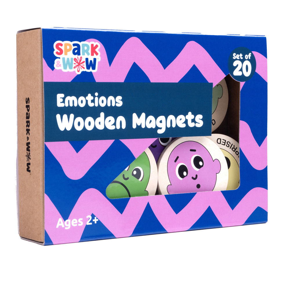 Spark & Wow Emotions Wooden Magnets, Multicolor, Pre-K, Set Of 20 Magnets MPN:CTUSW400026