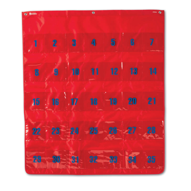 Learning Resources Multi-Use Storage Pocket Chart, 29in x 36in, Red MPN:LER0056