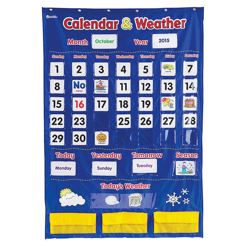 Learning Resources Calendar And Weather Pocket Chart MPN:LER2418