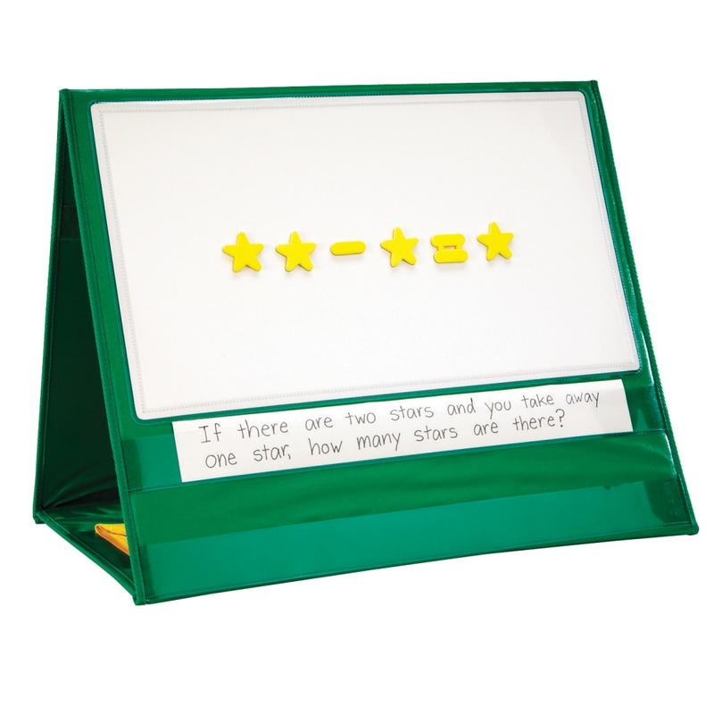 Learning Resources Magnetic Demonstration Double-Sided Tabletop Pocket Chart, 20in x 24in, Green, Grade 1 - Grade 4 MPN:LER2699