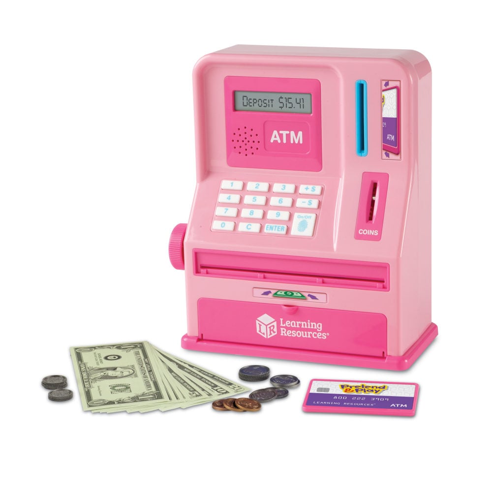 Learning Resources Pretend and Play Teaching ATM Bank, Pink MPN:LER2625P