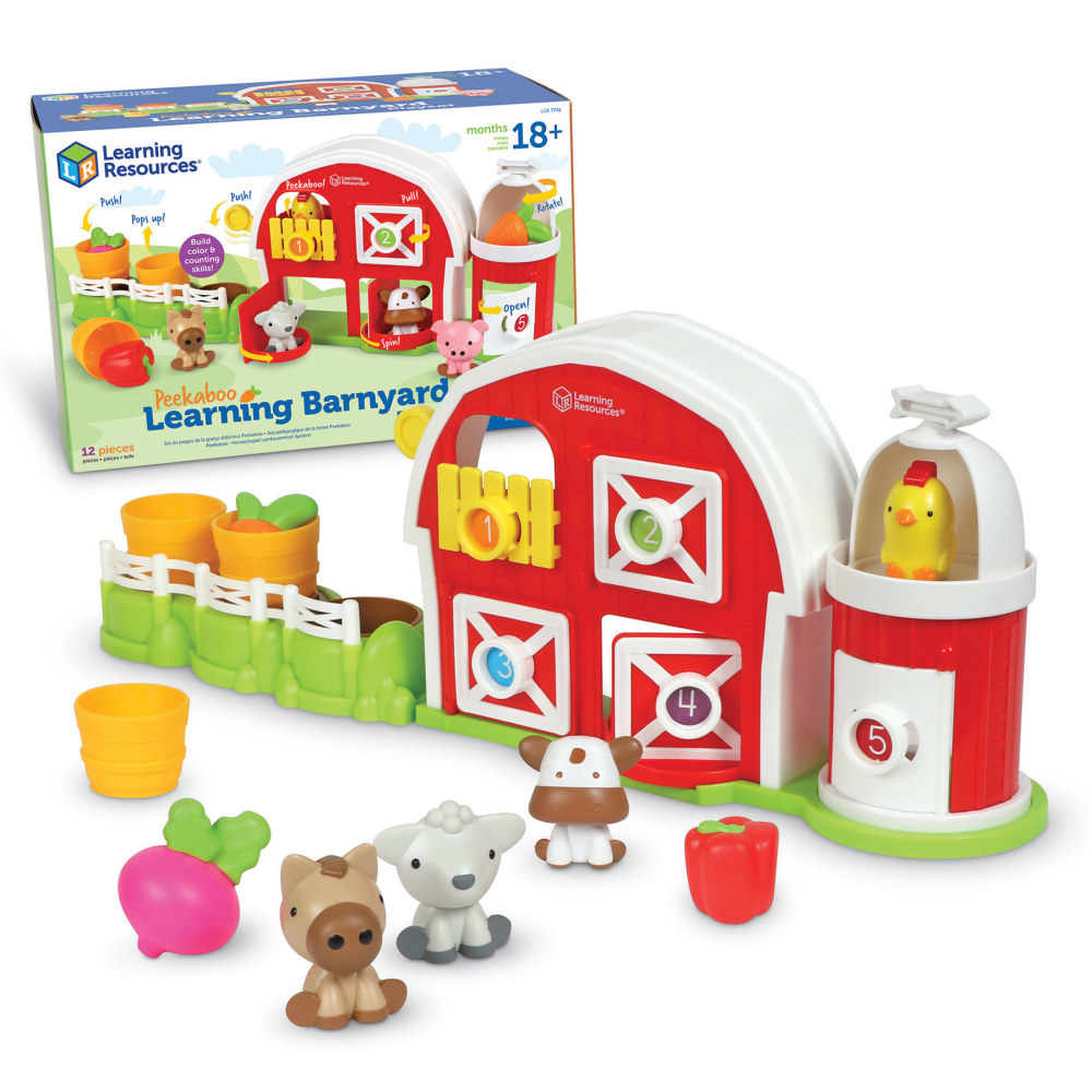 Learning Resources Peekaboo Learning Barn Play Set, 22.32inL x 4.47inW x 8.18inH, 12 Pieces MPN:LER7745