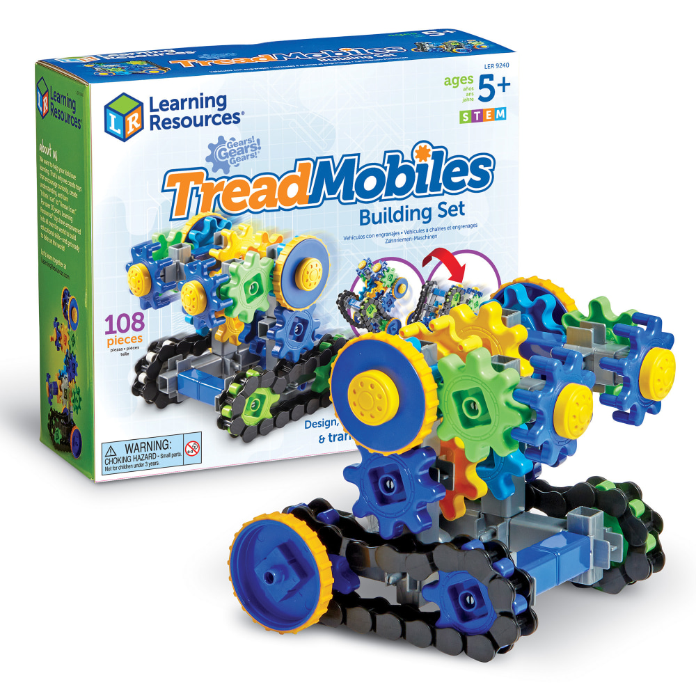 Learning Resources Gears! Gears! Gears! Treadmobiles Building Set, 108 Pieces MPN:LER9240