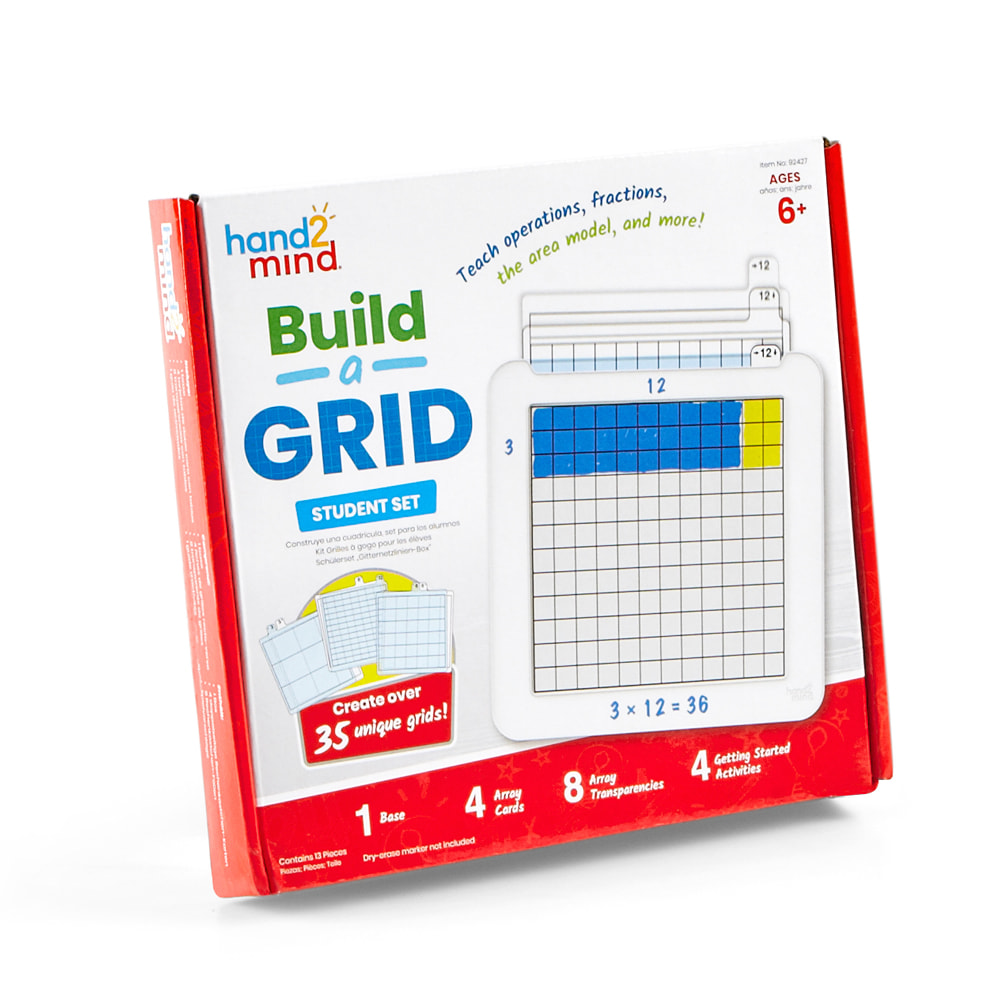 Hand2Mind Build-A-Grids, Student Grid, Set Of 4 Grids, Grade 2 To 8 MPN:HTM92428