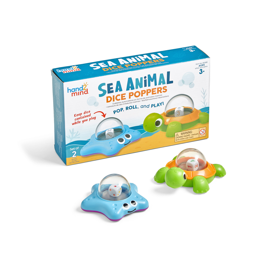 Hand2Mind Sea Animal Dice Poppers, Set Of 2 MPN:HTM95388