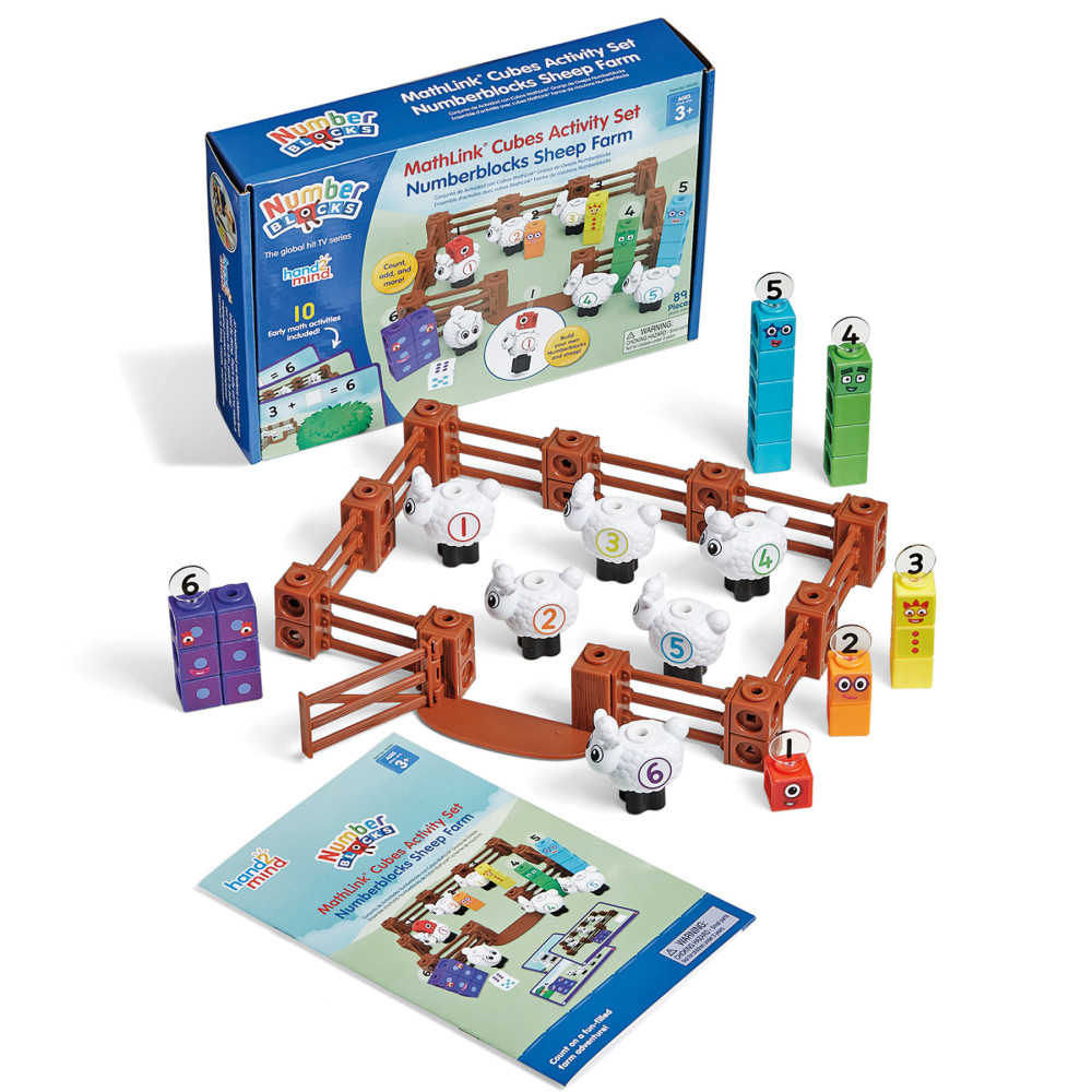 Hand2Mind MathLink Cubes Activity Set Numberblocks Sheep Farm, Multicolor, Pre-K - 1 MPN:HTM96093
