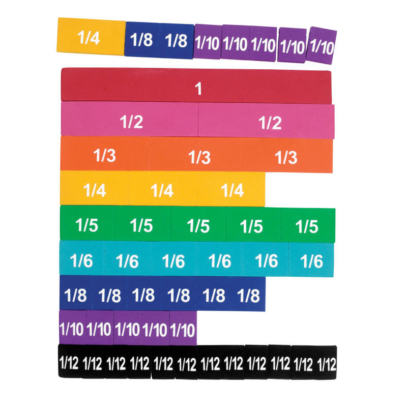 Learning Resources Soft Foam Magnetic Rainbow Fraction Tiles, Ages 6-12, Pack of 51 MPN:LER0611