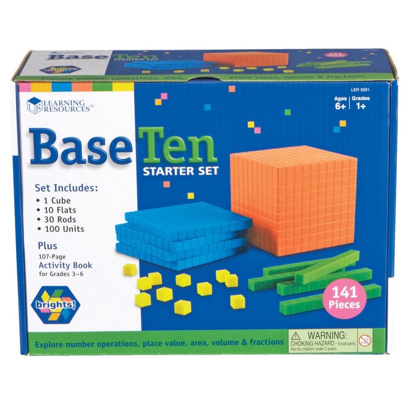 Learning Resources Brights! Base 10 Starter Set, Grades 1 - 9 MPN:LER3551