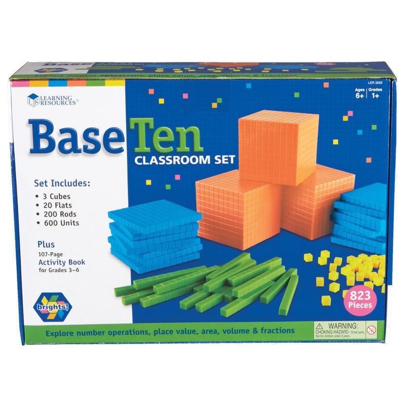 Learning Resources Base 10 Classroom Set, Assorted Colors, Grades 1-9 MPN:LER3552