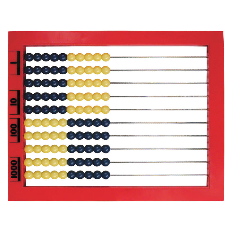 Learning Resources 2-Color Desktop Abacus, 1/2inH x 9 1/2inW x 8 1/2inD, Multicolor, Grades Pre-K - 8 MPN:LER4335