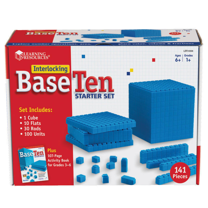 Learning Resources Interlocking Base 10 Starter Set, Grades 1 - 9 MPN:LER6356