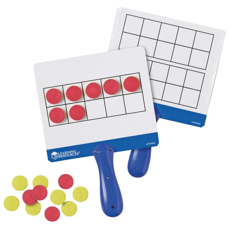 Learning Resources Magnetic 10-Frame Answer Write-And-Wipe Board Set, Assorted Colors, Grades K - 9 MPN:LER6645