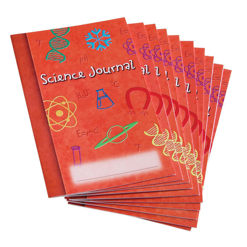 Learning Resources Science Journals, 5 1/2in x 8 1/2in, 1/4in Ruling, 32 Pages, Burnt Orange/Multicolor, Pack Of 10 MPN:LER0389