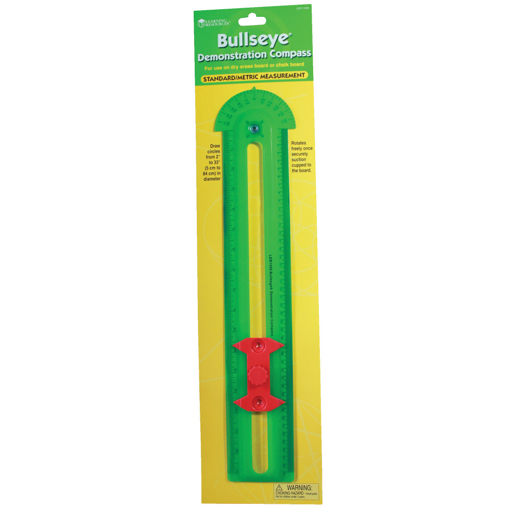 Learning Resources Plastic Bulls-Eye Demonstration Compass, 4 1/4in x 19 3/4in, Clear MPN:LER1508