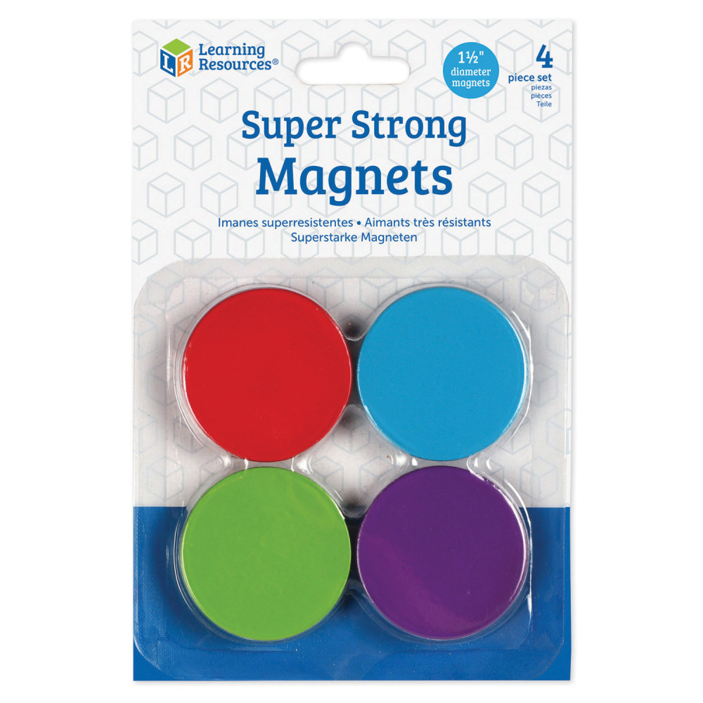 Learning Resources Super Strong Magnets, 1.5 Inch, Assorted, Set Of 4 MPN:LER2689
